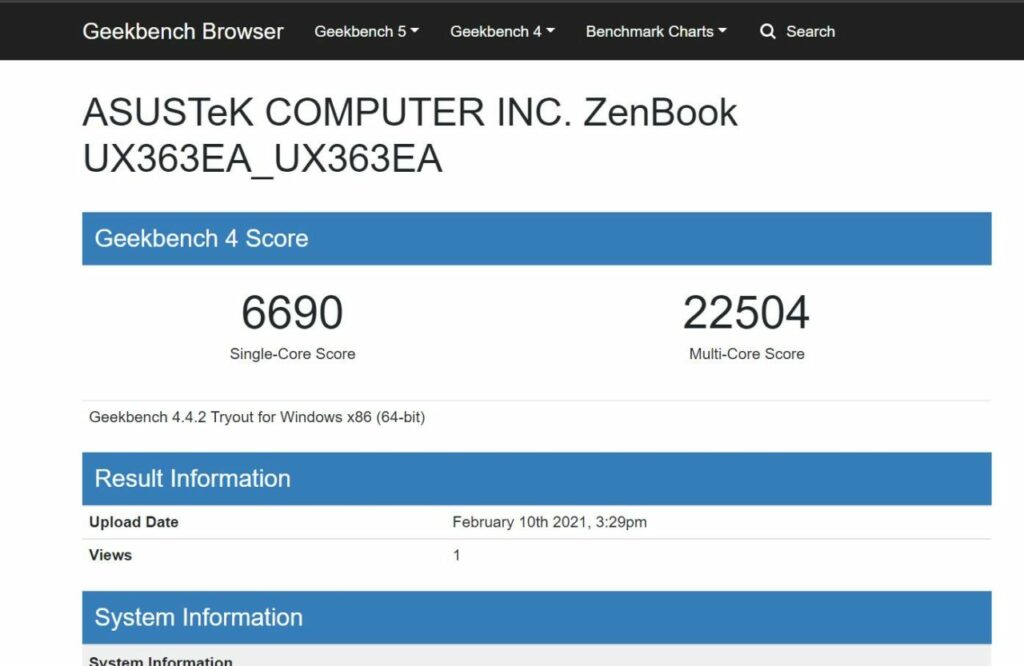 ASUS ZenBook Flip 13 UX363EA benchmark 3