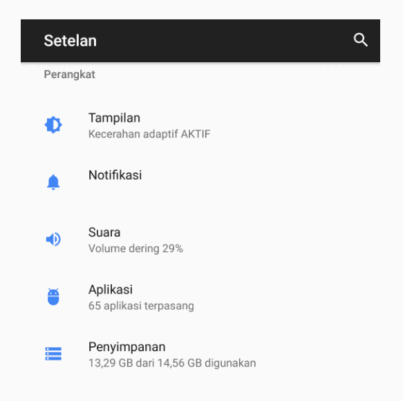 Setting HP Android
