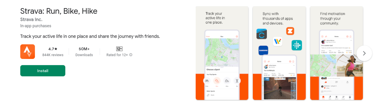 5 Aplikasi Running Tracker Terbaik di Android 2 Running Tracker - Strava: Run, Bike, Hike