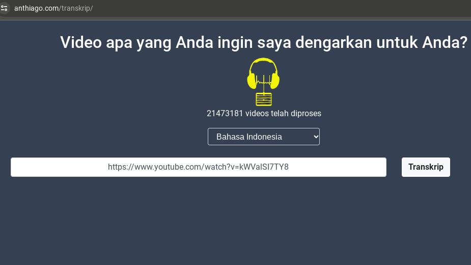 Website untuk Merangkum Video YouTube - Athiago.com