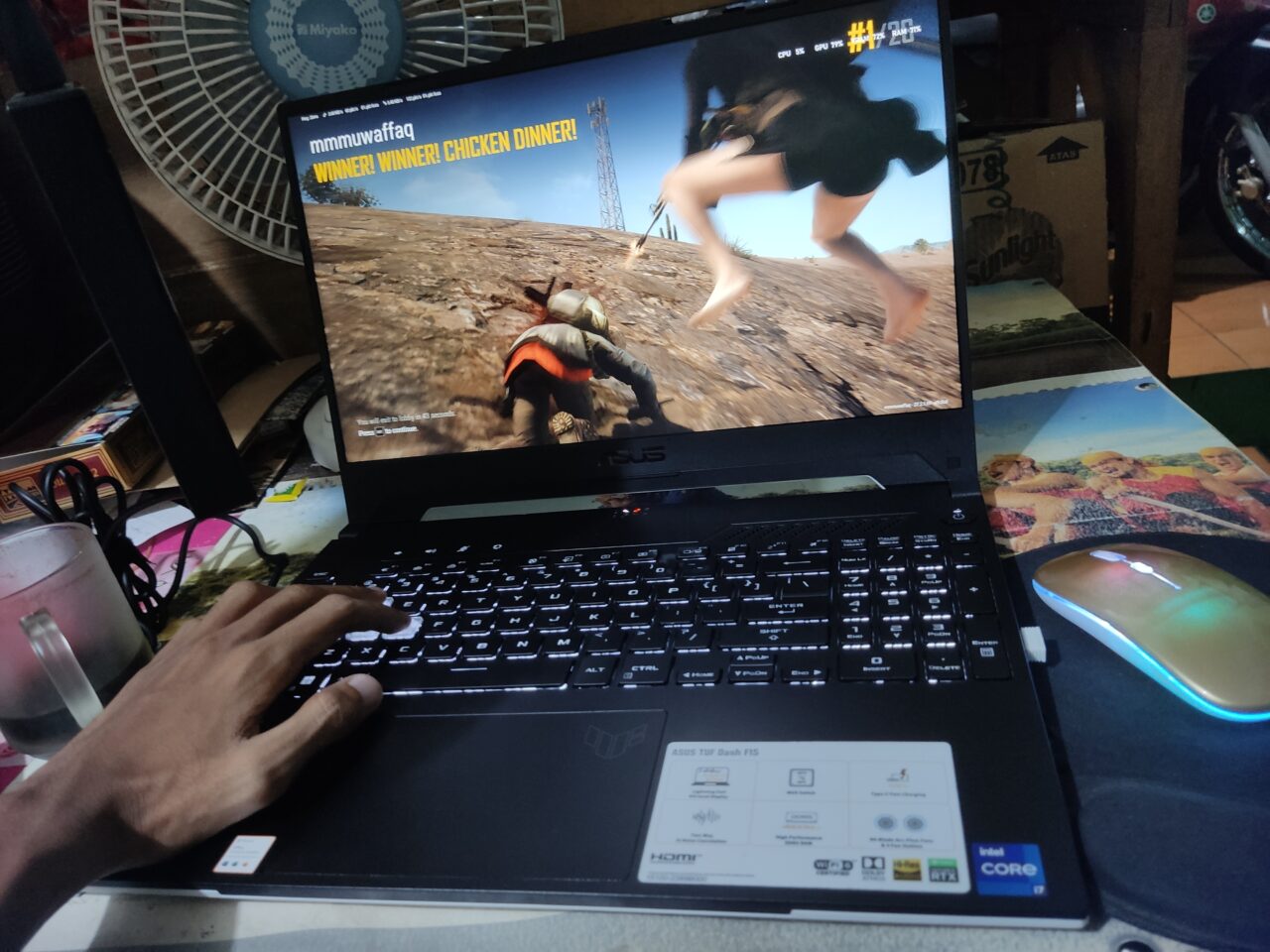 ASUS TUF Dash F15 PUBG Test