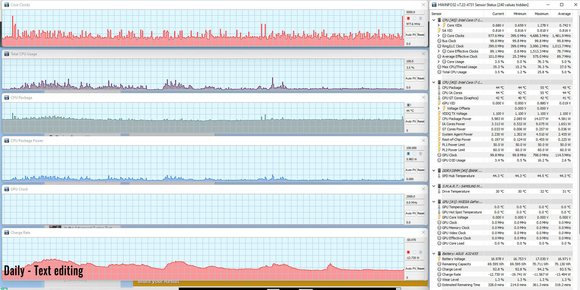 ASUS TUF Dash F15 Daily Text Editing